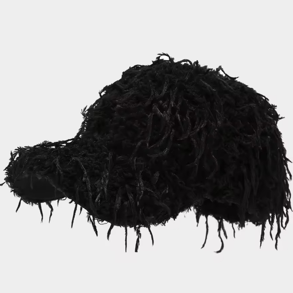 Black shaggy Cap